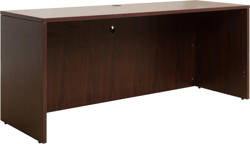 Mahogany U-Shape Desk with Pedestal File Storage and Hutch J3174