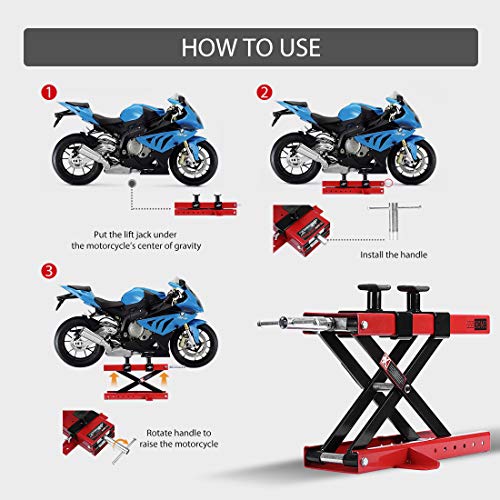 Steel Motorcycle ATV Scissor Lift Jack Stand 1100 lbs U46837