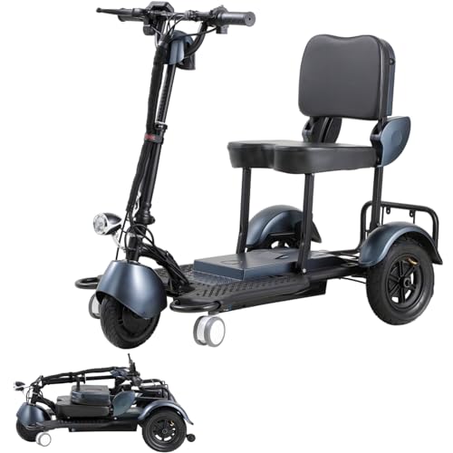 Blue 3-Wheel Folding Mobility Scooter Q18026