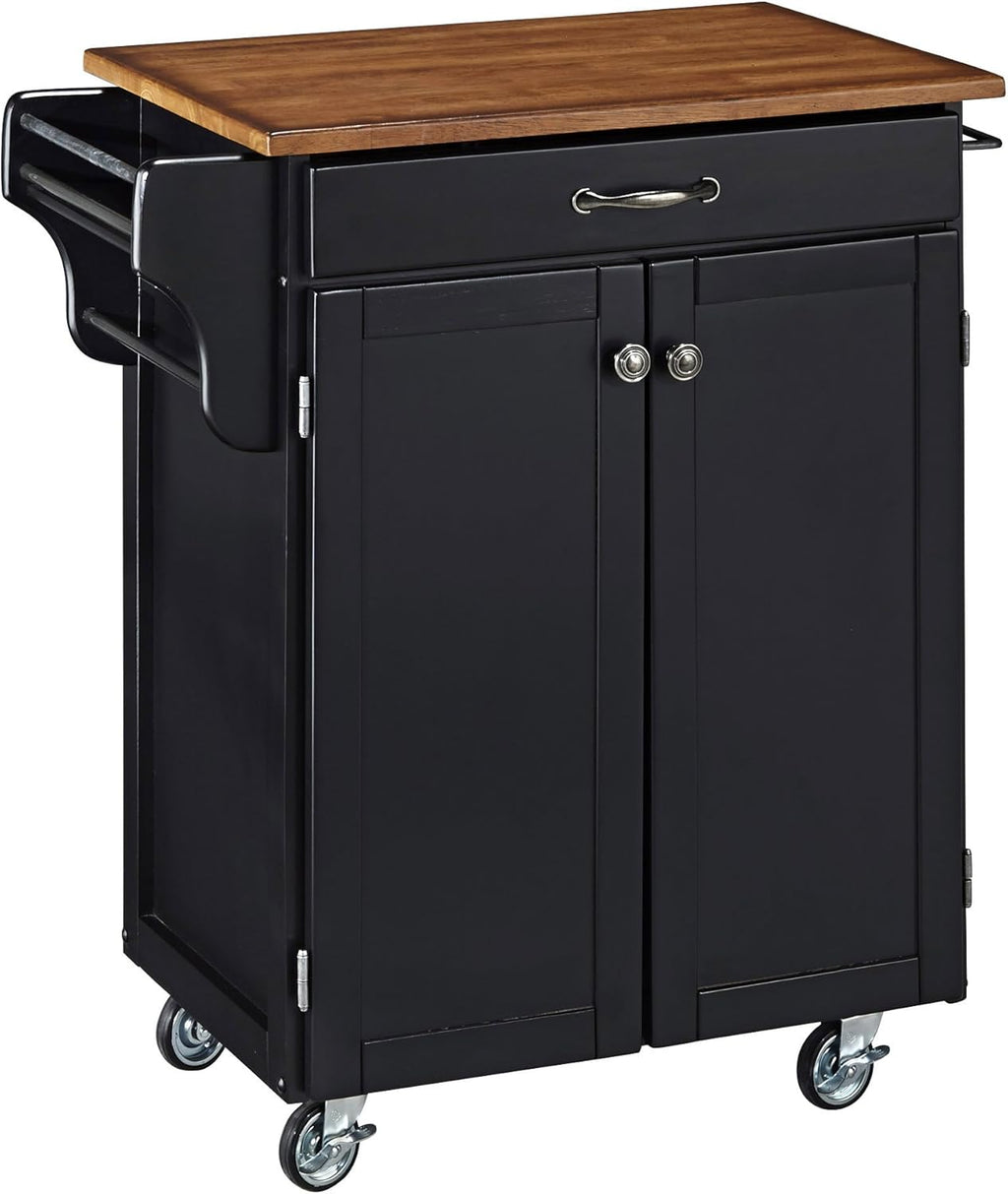 Cherry 2 Door Kitchen Cart with Oak Top H387180