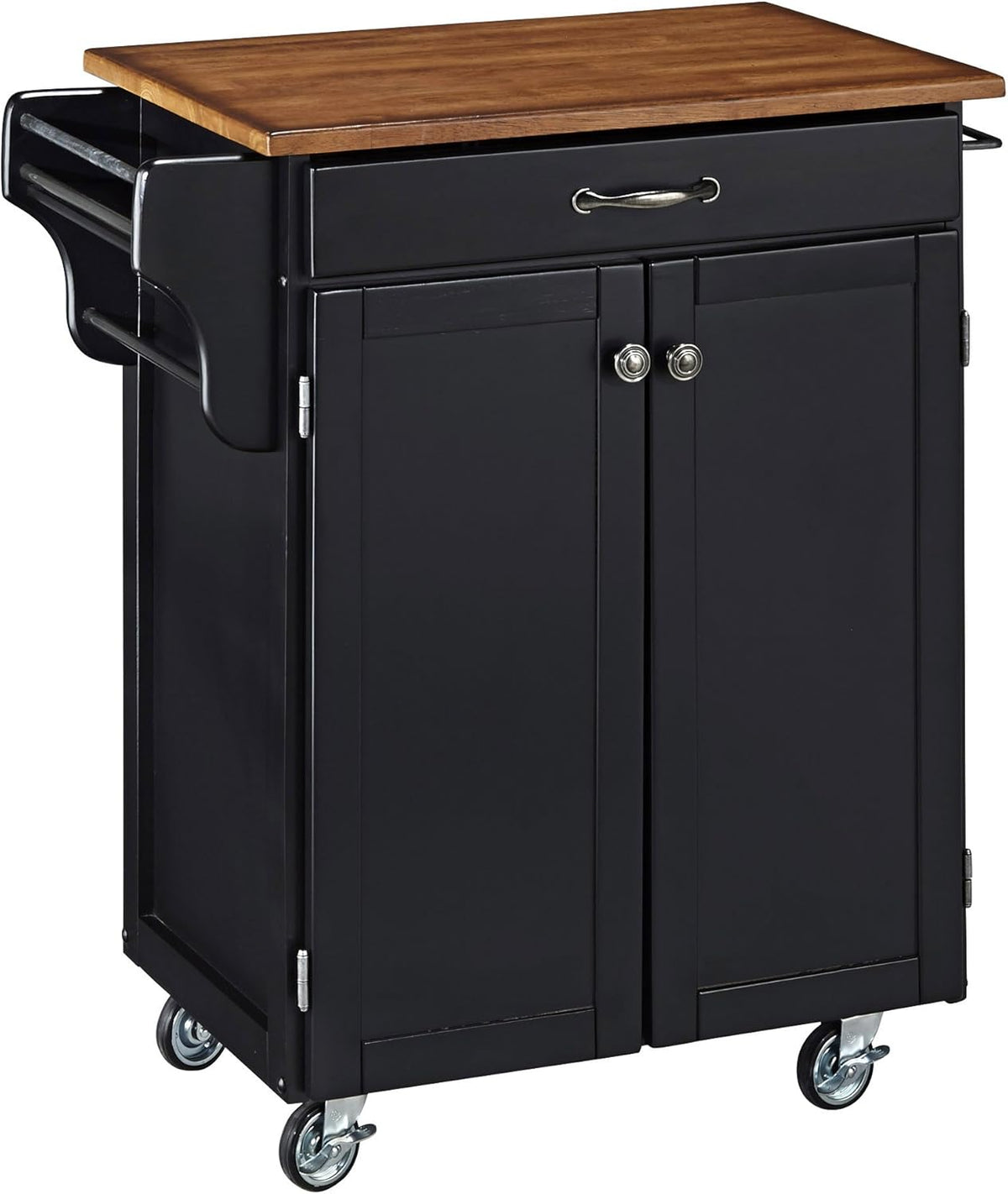 Cherry 2 Door Kitchen Cart with Oak Top H387180