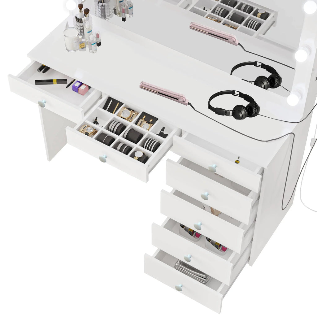 Modern Lighted Vanity Set with Mirror V610530