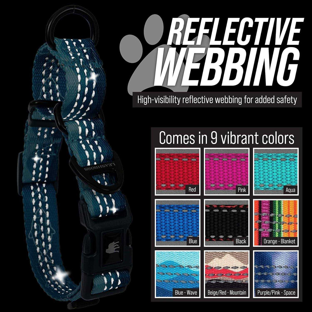 Patterned Fabric Martingale Dog Collar B335007