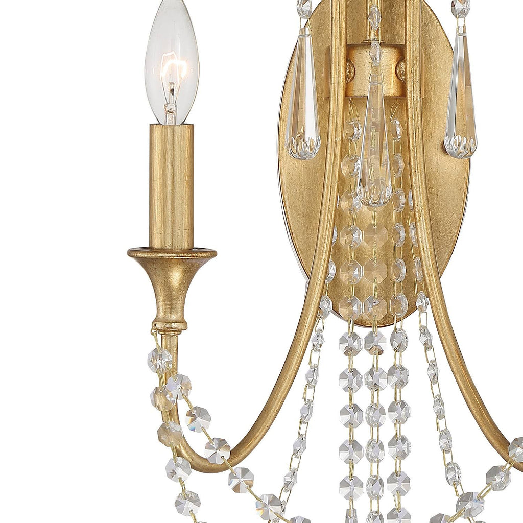 2 Light Antique Gold Wall Mount M132