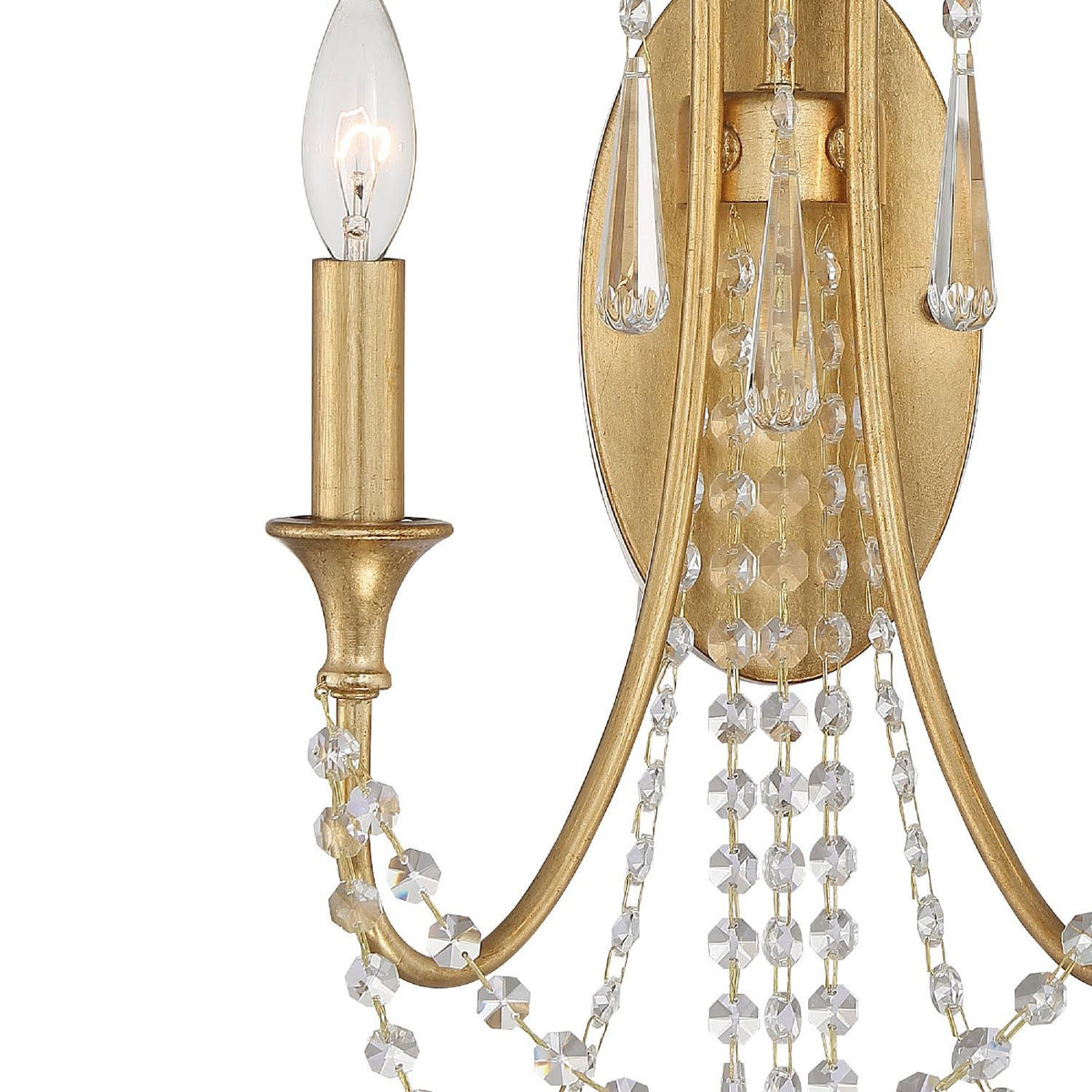 2 Light Antique Gold Wall Mount M132