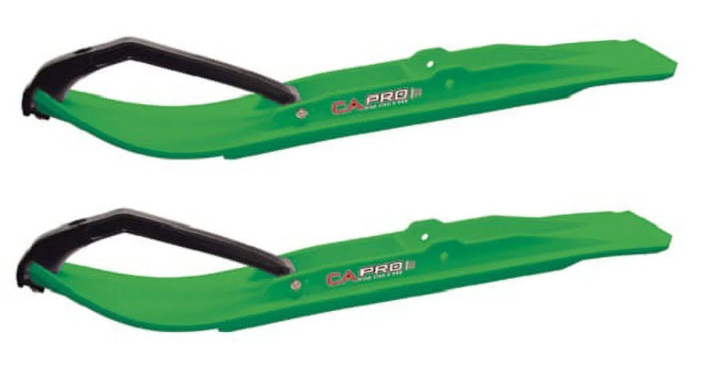 Green XT Snowmobile Skis with 8" Round Bars Complete Kit O859034