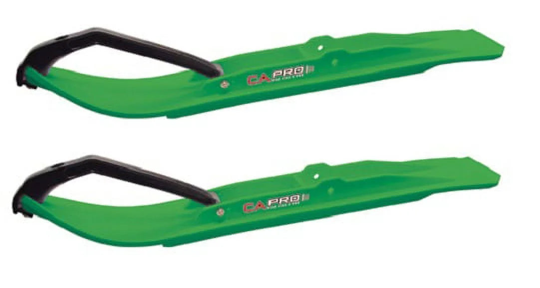 Green XT Snowmobile Skis with 8" Round Bars Complete Kit O859034