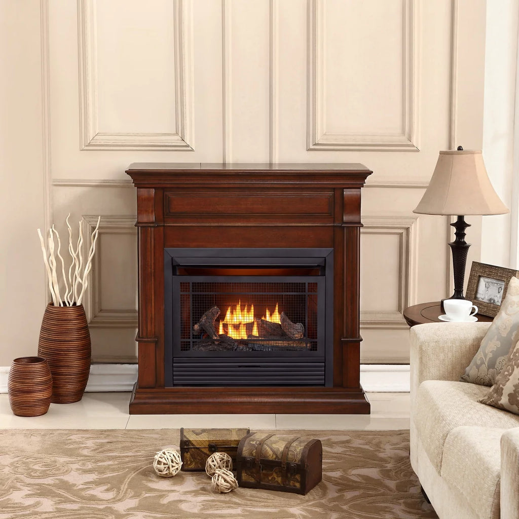 26,000 BTU Dual Fuel Ventless Gas Fireplace with Remote Control U578509