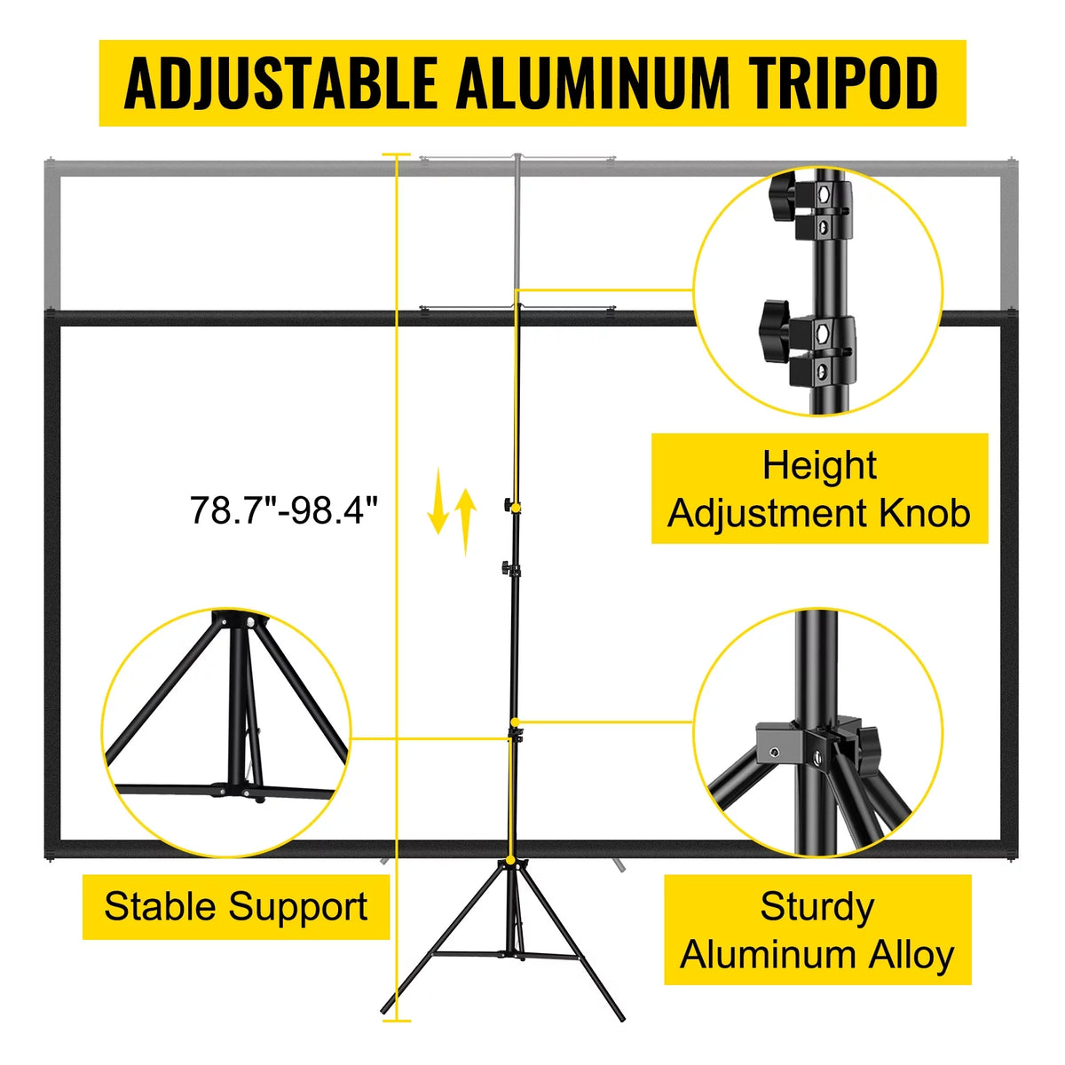 100 inch 16:9 Portable Projector Screen with Stand X1262
