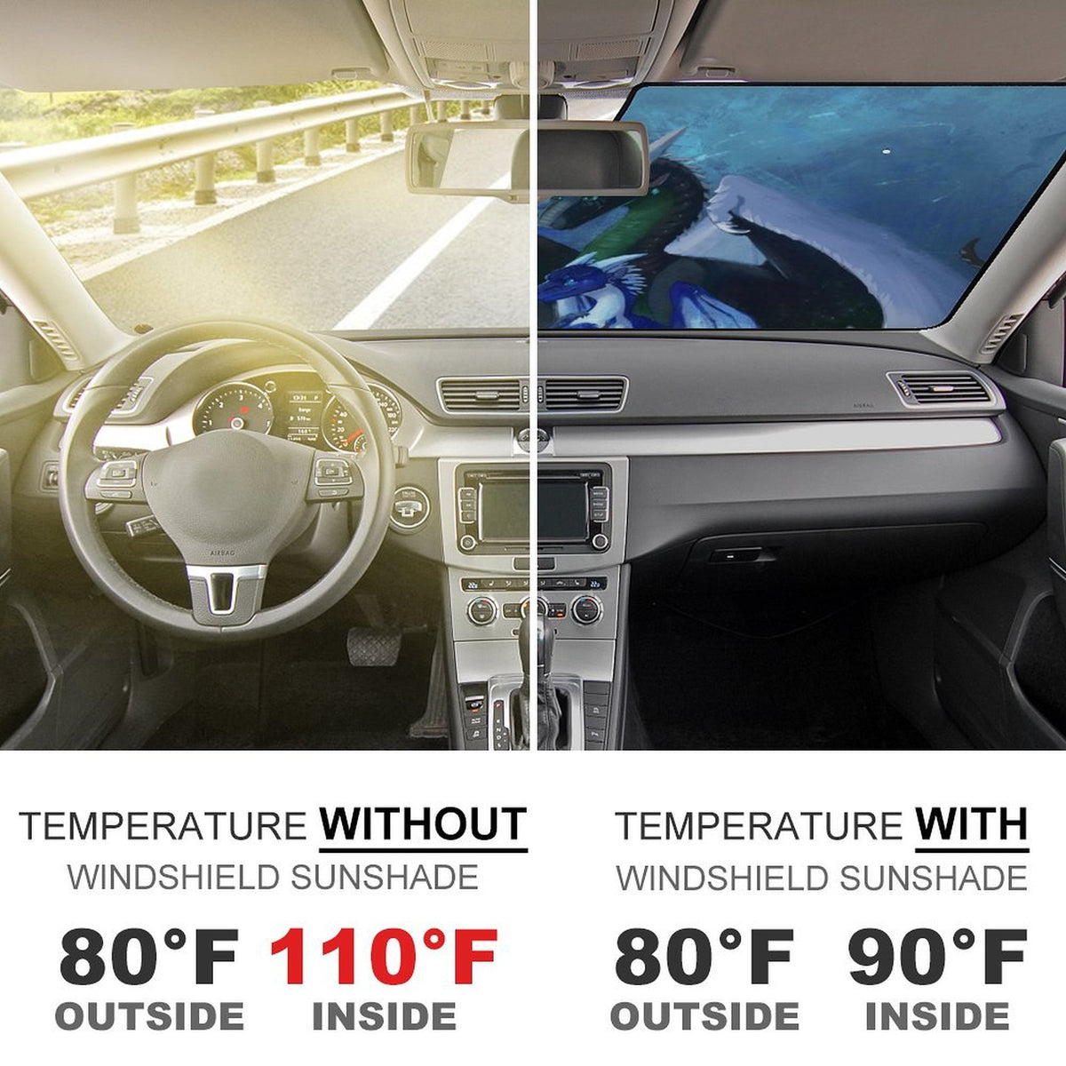 Foldable Reflective Car Windshield Sunshade G6648