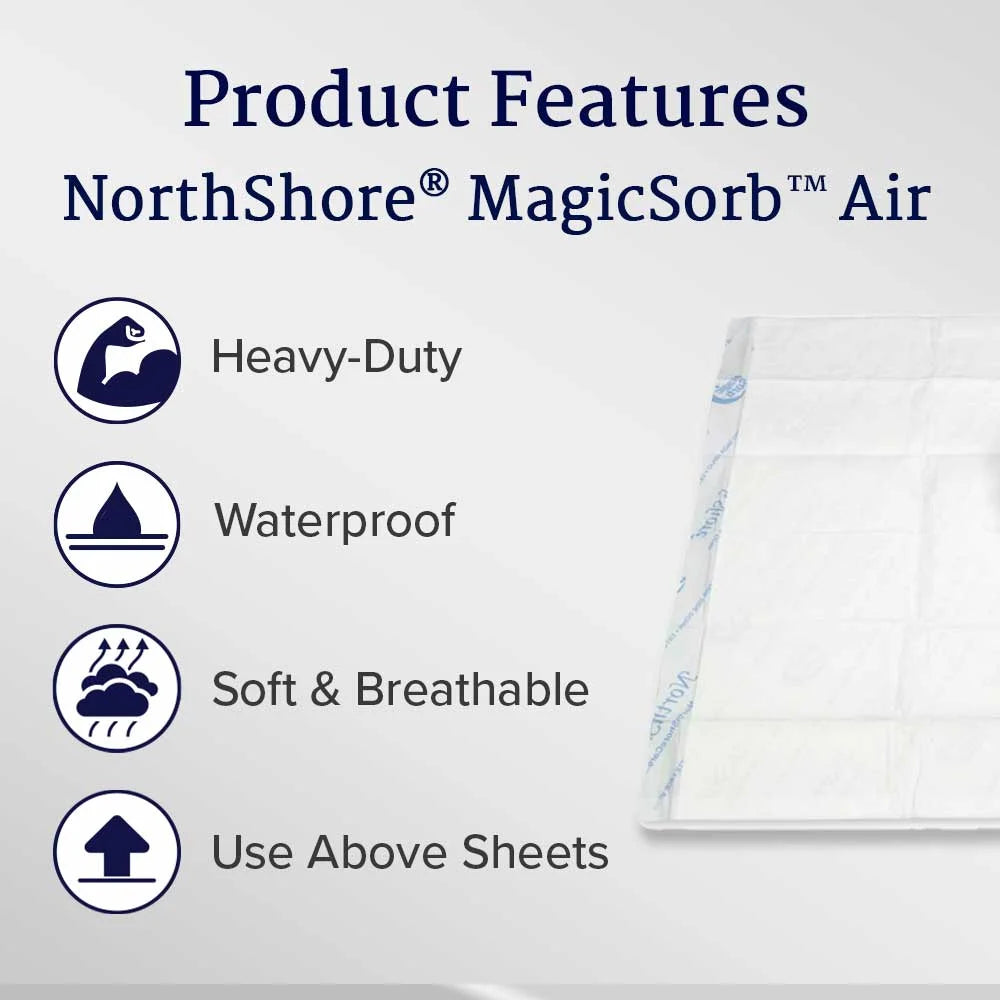 MagicSorb Air Super-Absorbent Disposable Underpads, 23x36 in., Large, Pack/12 D94379