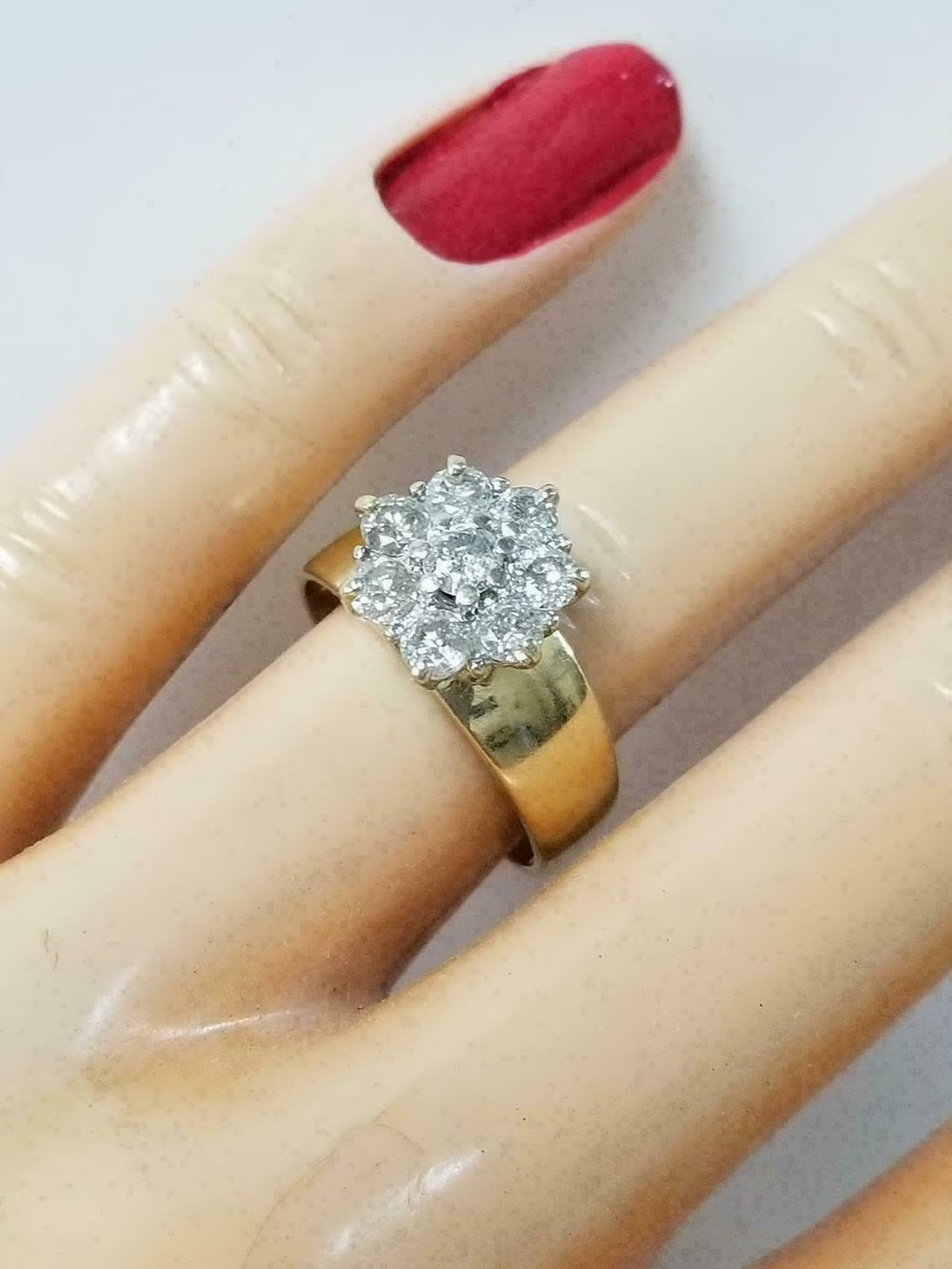 14K Yellow Gold Finish Lab-Created Diamond Engagement Ring Z6831