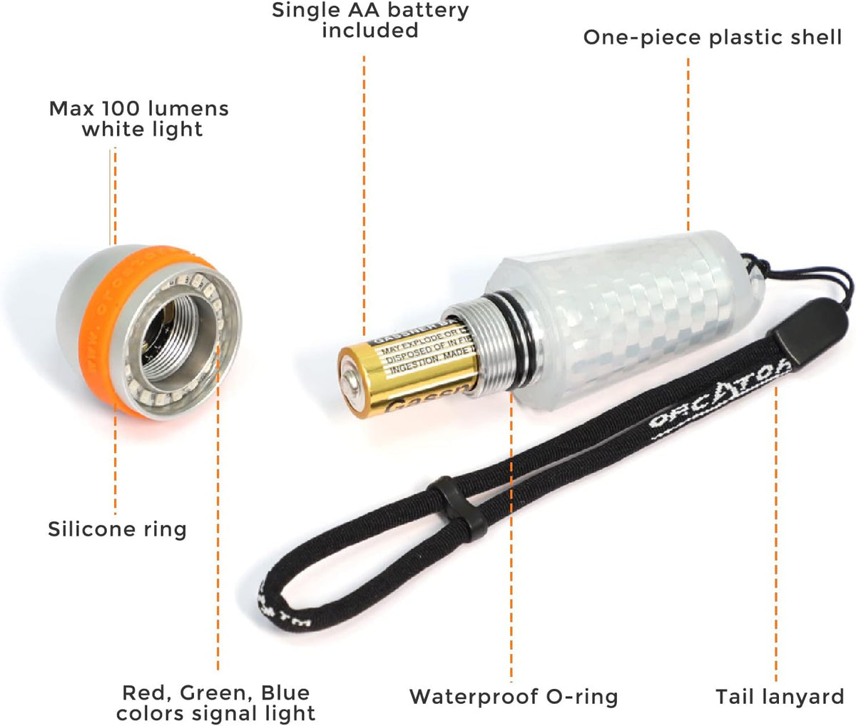 4-Color-in-1 Blue Red White Green Scuba Diving Signal Light G68036