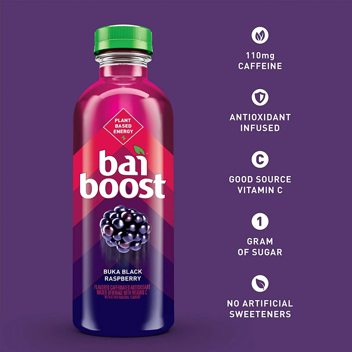 Black Raspberry Antioxidant Infused Beverage, 18 fl oz (Pack of 12) O455