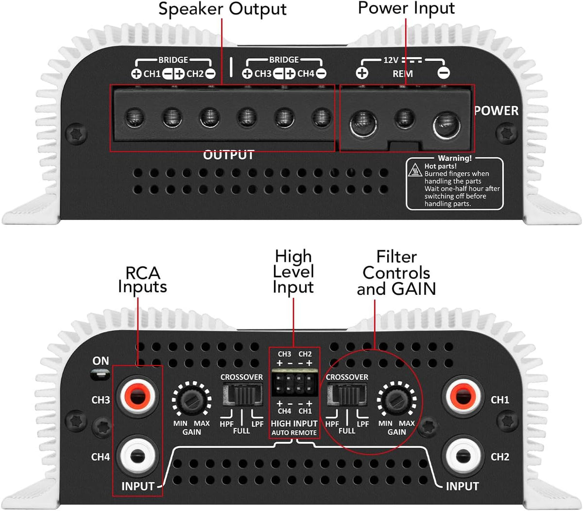 Compact 4 Channels 440 Watts Amplifier B139124