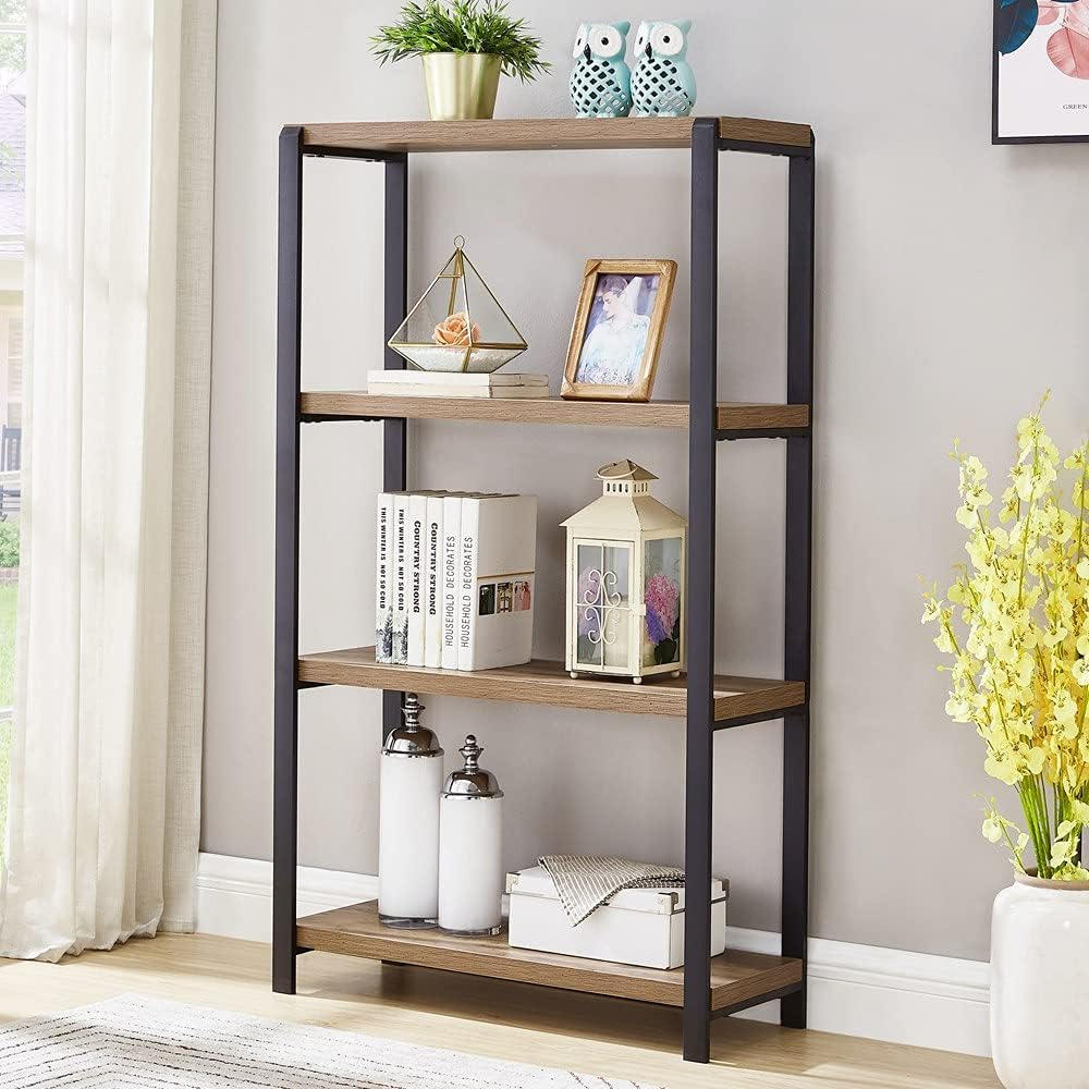 4 Tier Wood and Metal Bookshelf A634