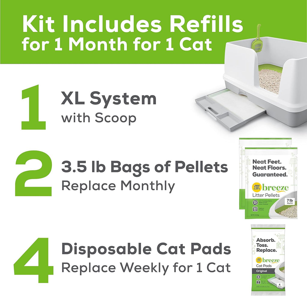 XL Cat Litter Box System Starter Kit with Pads & Pellets J967530