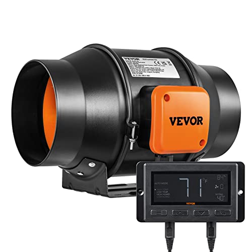 Inline Duct Fan with Temperature Humidity Controller, Quiet EC-Motor Ventilation Exhaust Fan S206