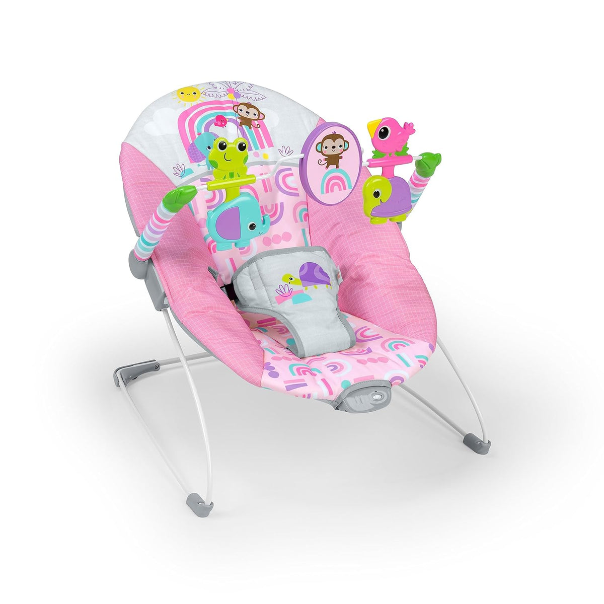 Pink Portable Baby Bouncer with Toy Bar, Max Weight 20 lbs. S522021