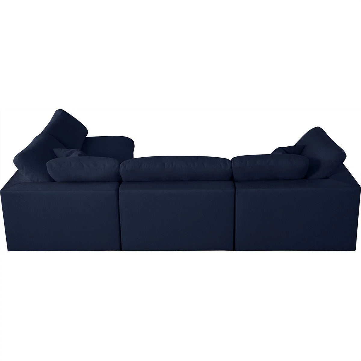 Navy Linen Fabric Modular Sectional D6188