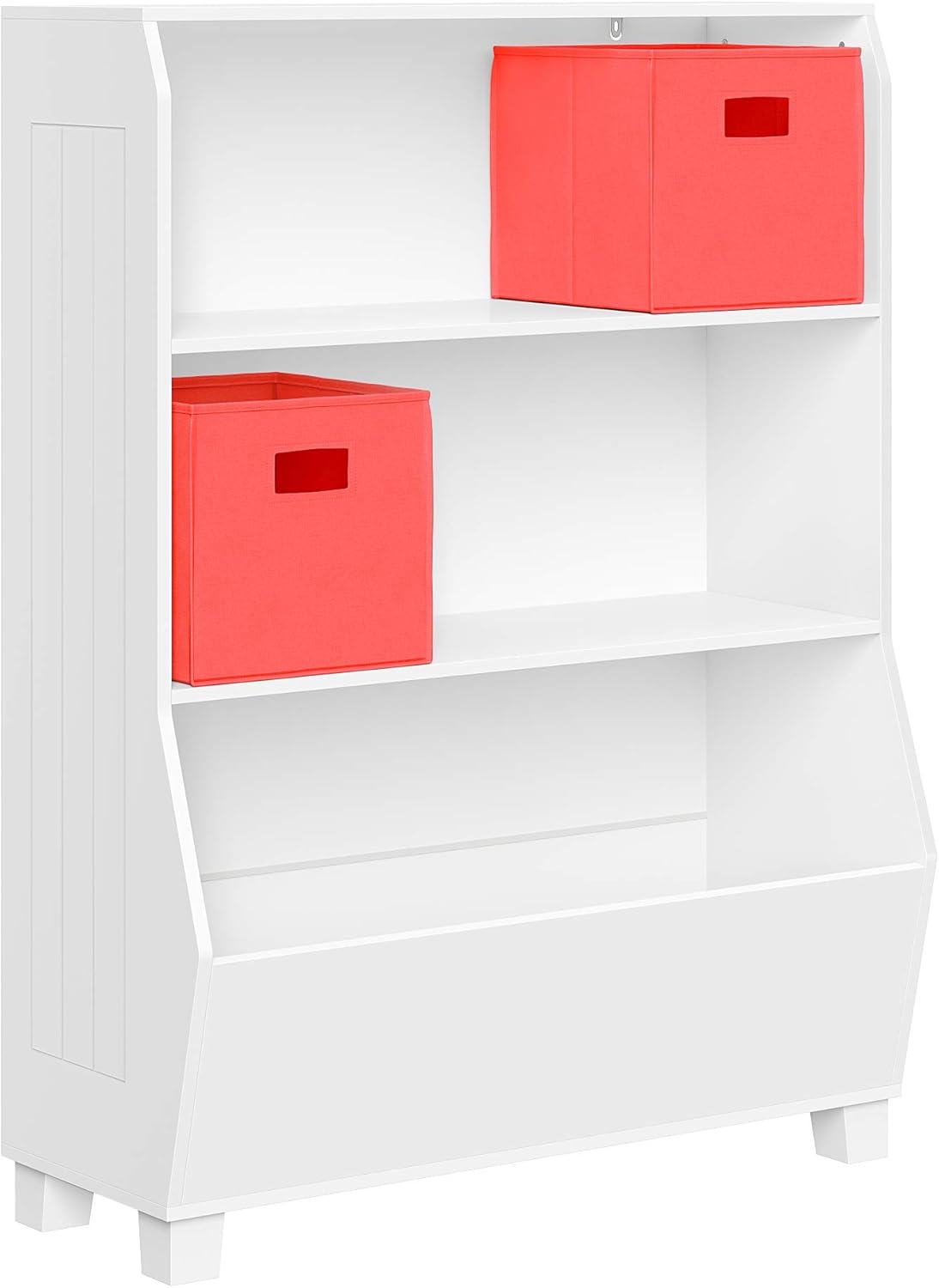 White Bookcase with Toy Organizer D948