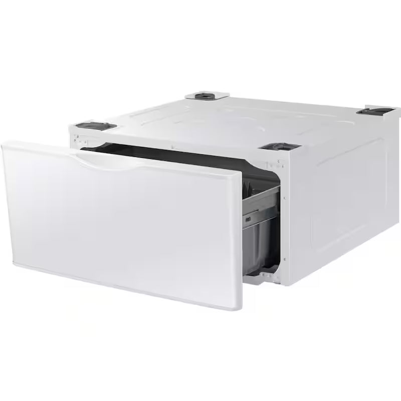 White Laundry Pedestal with Storage Drawer D16889