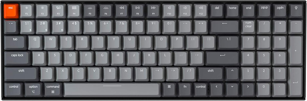 96% Layout 100 Keys Wireless Bluetooth 5.1 Wired USB Mechanical Keyboard with Gateron G Pro Red Switch White LED Backlight U6037