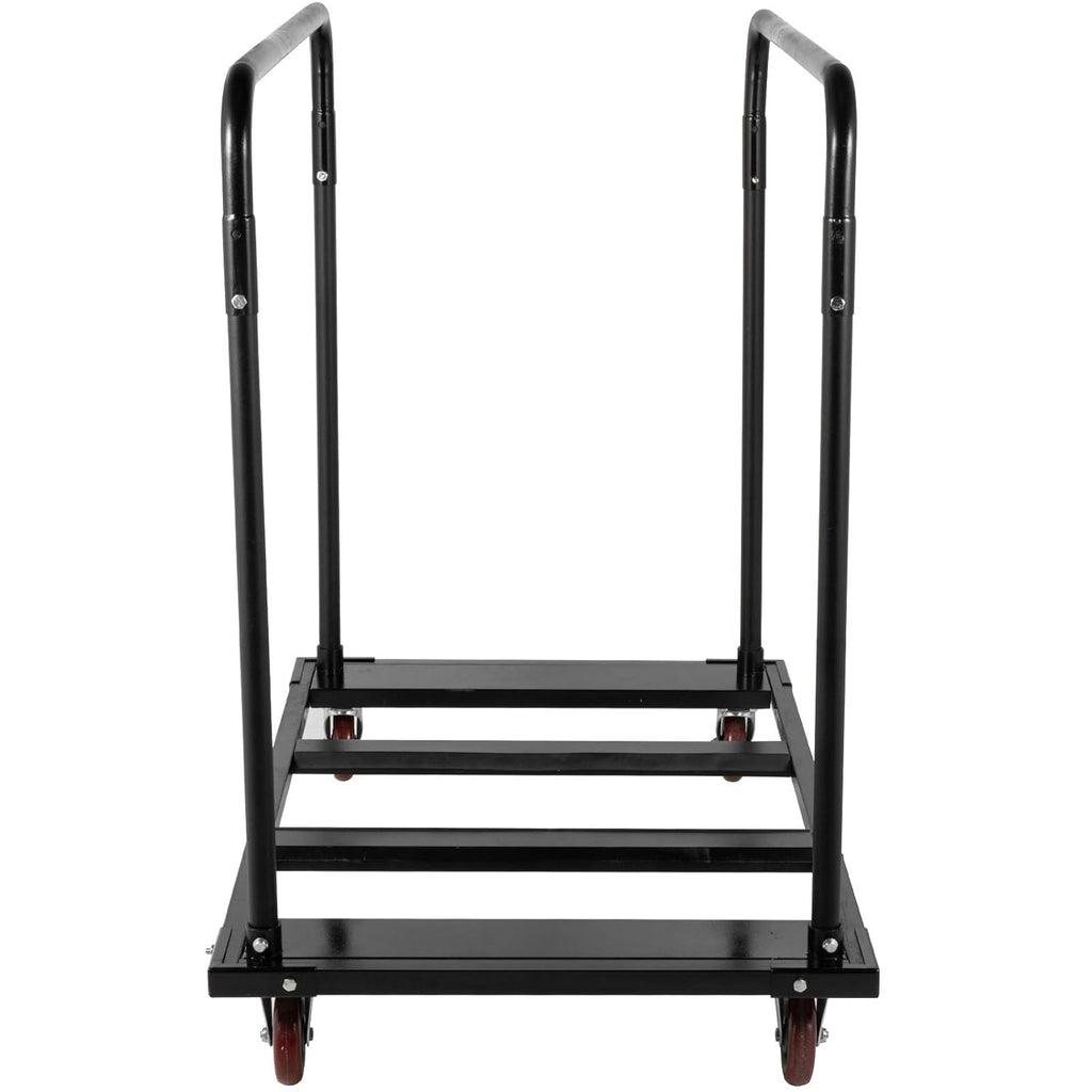 Black Folding Cart Steel Frame Rolling Casters 10 Table Capacity W845843