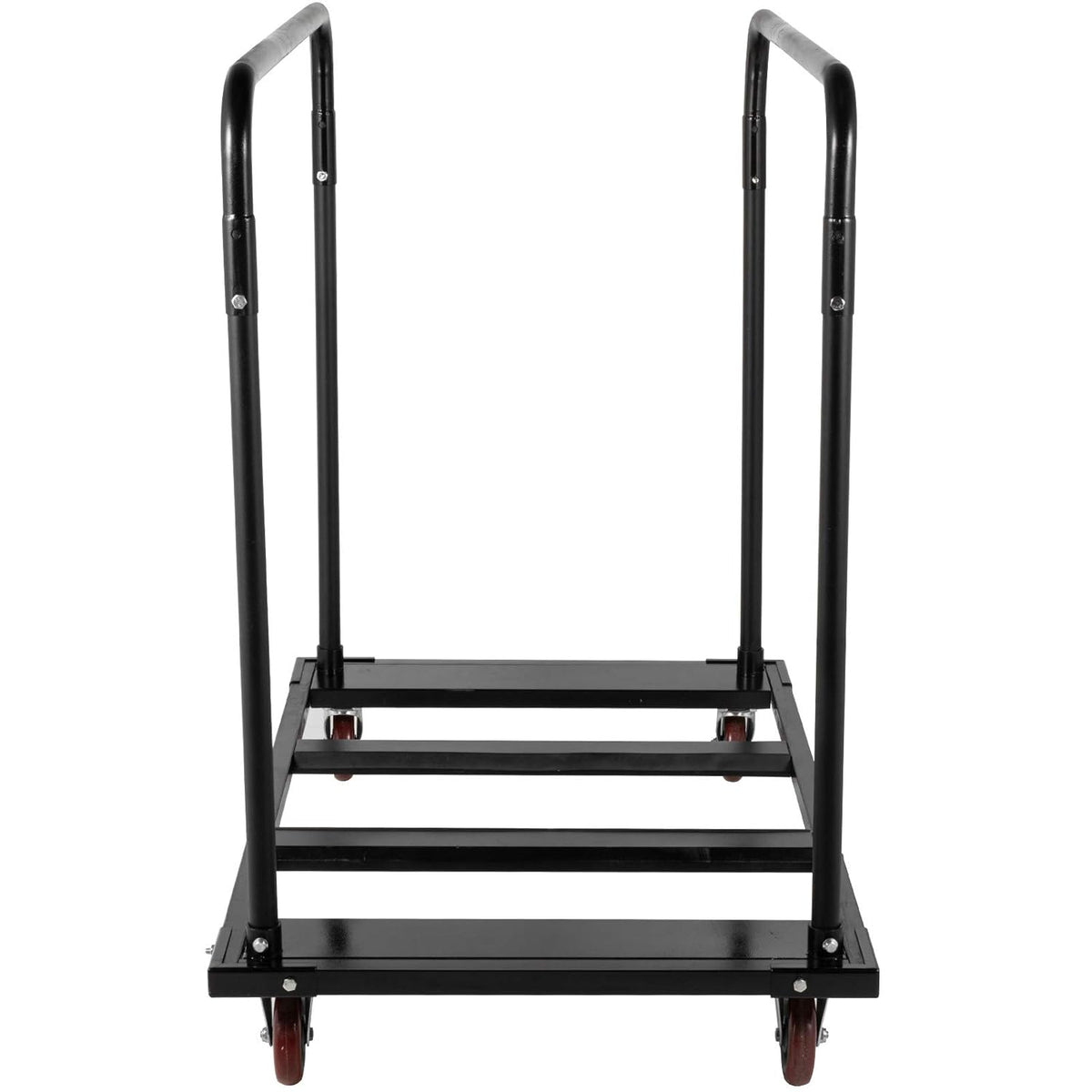 Black Folding Cart Steel Frame Rolling Casters 10 Table Capacity W845843
