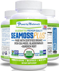 Certified Organic Wildcrafted Irish Seamoss Bladderwrack & Burdock Root 60Ct F4363