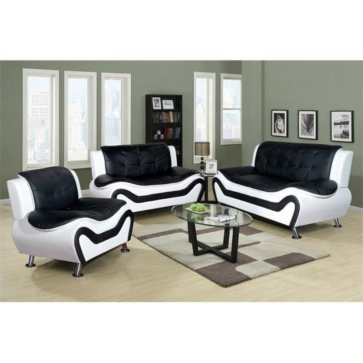 Black & White Sofa Set L619