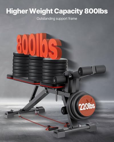 800lbs Adjustable Weight Bench with Leg Extension R60129