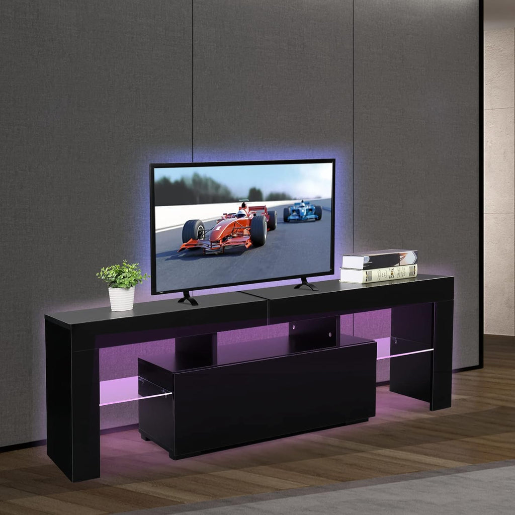Black LED TV Stand, 51'' x 14'' x 18'' I5718