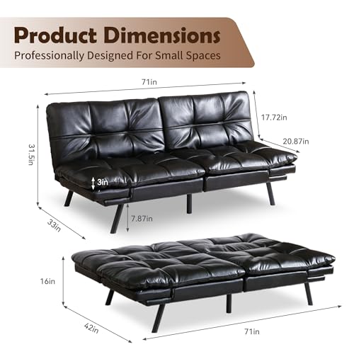 Grey Memory Foam Convertible Sofa Bed H726724