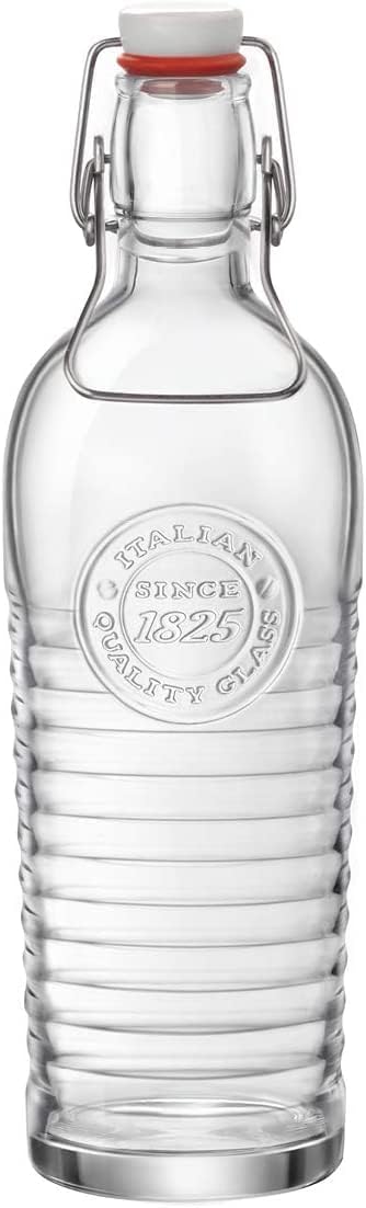 37.25oz Glass Water Bottle with Metal Clamp N345938