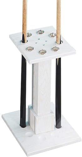 White Wooden Pool Cue Rack Stand Holds 8 Cues P43871