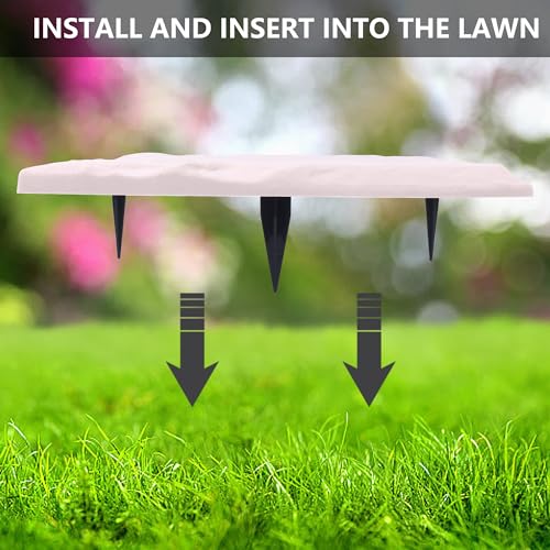 4 Pcs Large Plastic Stepping Stones with Ground Stakes G1927