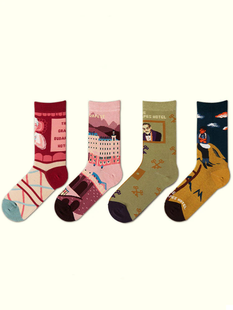 Cartoon Pattern Mid-Calf Socks X526908