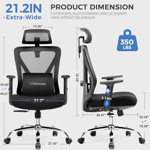 Black Ergonomic Mesh Gaming Chair with Headrest O660638