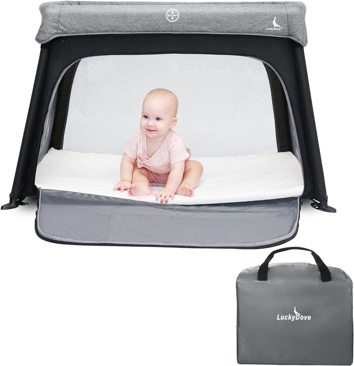 Portable Foldable Travel Crib with Carry Bag R1565