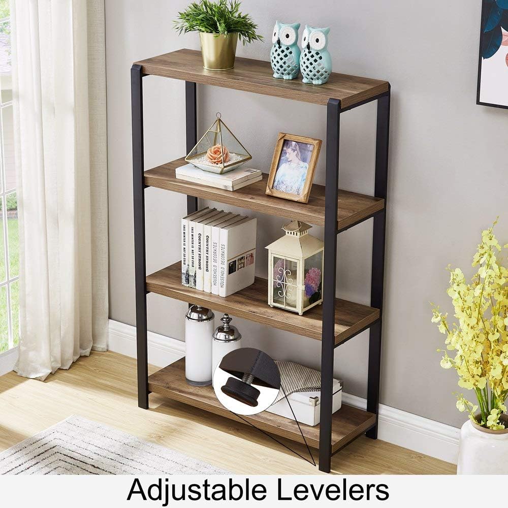 4 Tier Wood and Metal Bookshelf A634