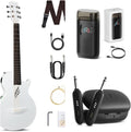 Carbon Fiber Acoustic Electric Guitar 35 Inch Starter Bundle Kit (White) T714