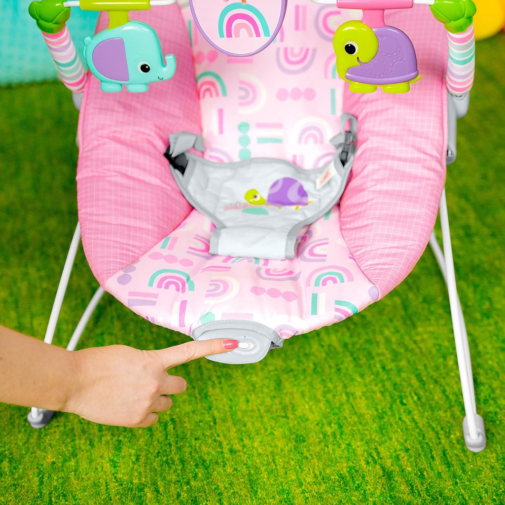 Pink Portable Baby Bouncer with Toy Bar, Max Weight 20 lbs. S522021