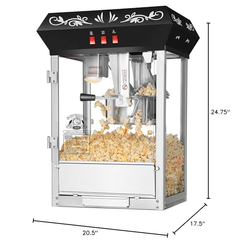 Black 8oz Stainless Steel Kettle Popcorn Machine O841