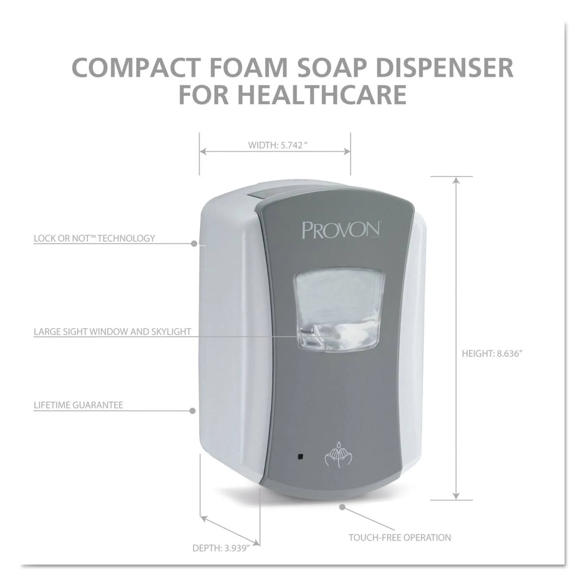 Gray/White Dispenser 700ml 4/Carton R1951