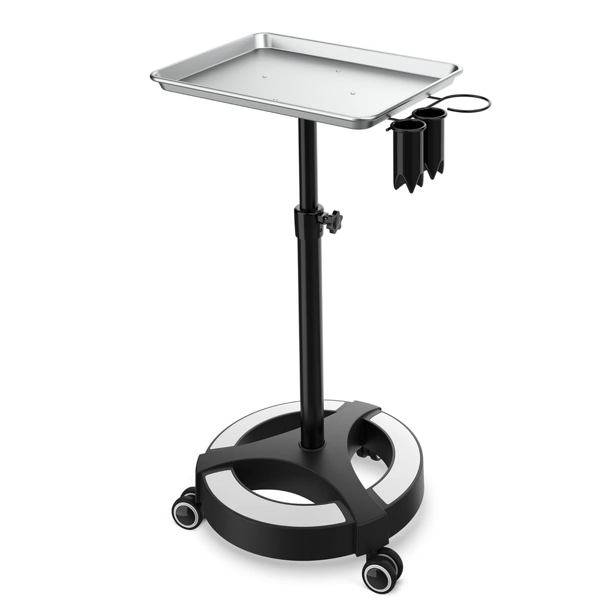 Adjustable Height Aluminum Salon Tray Cart with Accessory Caddy B18025
