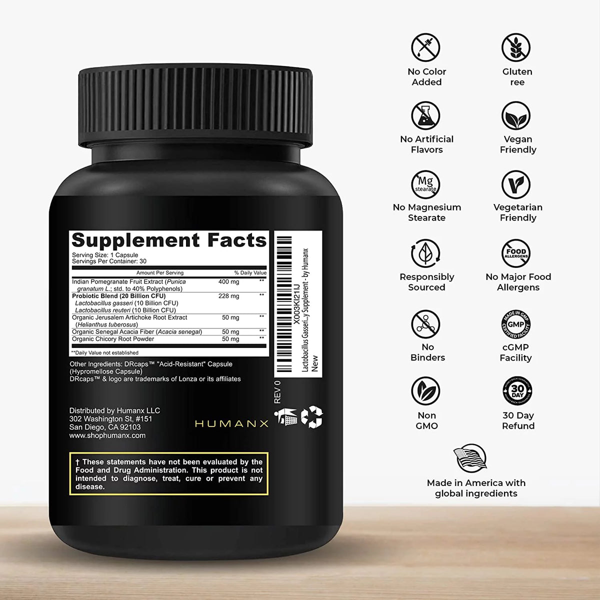 Probiotic Supplement with Lactobacillus Gasseri & Reuteri, 20 Billion CFU, Delayed Release Capsules O497