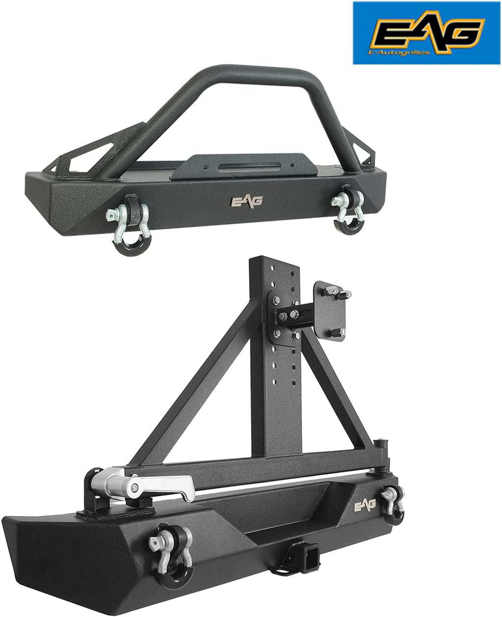Heavy Duty Front and Rear Bumper with Tire Carrier Combo G922017