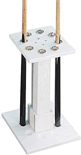White Wooden Pool Cue Rack Stand Holds 8 Cues P43871
