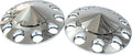 Chrome ABS Plastic Front Hub Caps Wheel Axle Covers with 33 mm Screw on Lug Nut Covers 1 Pair W7261